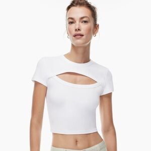 Aritzia TNA White Cropped T-Shirt‎ Size XS